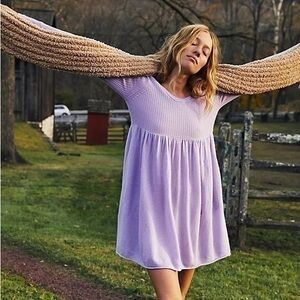 Free People The Luxe Sweater Babydoll Dress